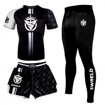 ufc毒液格斗服套装紧身短袖三件套t恤搏击训练短裤泰拳拳击格斗裤散打