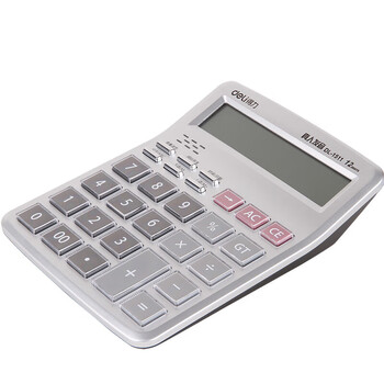 得力(deli)语音计算器 大按键大屏幕财务计算器 办公用品 水晶按键真人语音计算器 银色1511