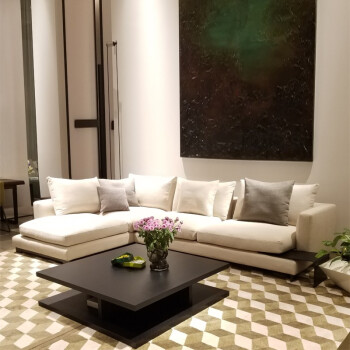 伯斯豪森 意式现代简约布艺沙发北欧轻奢羽绒小户型客厅转角棉麻可定制 单人位0.97米（布艺）