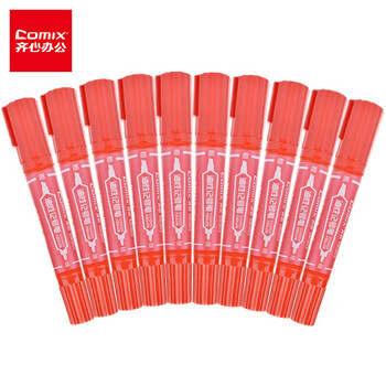 齐心(Comix)记号笔双头油性大头笔10支装加粗红色签到标记速干快递物流仓库打包工厂不断墨水 MK803 齐心(Comix)记号笔双头油性大头笔10支装加粗红色签到标记速干快递物流仓库打包工厂不断墨水 MK803