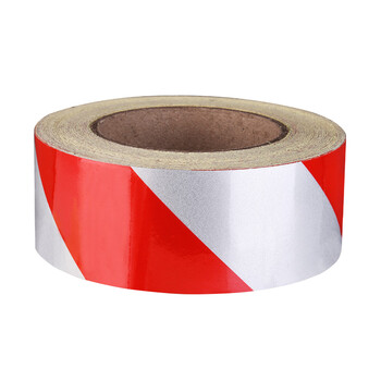 冠峰 宽5cm长46米 红白斜纹反光膜反光贴条地贴纸防水安全标识警示gng