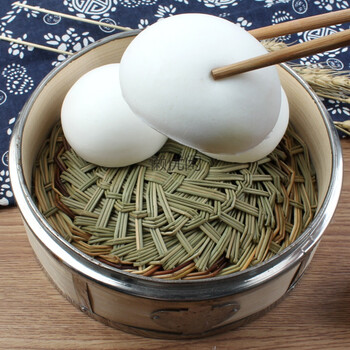 天然草垫圆形手工编织蒸笼垫包子馒头小笼包垫子加厚加密笼屉垫 2片装