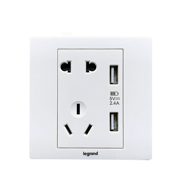 法国罗格朗插座明装家装精选进口双口usb五孔充电插座二三插手机充电