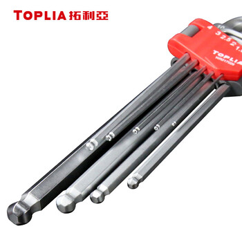 拓利亚（TOPLIA） 特长球头内六角扳手9件套 内六角螺丝刀扳手 WR017026