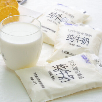 花花牛纯牛奶 180g*16袋 网红透明袋装儿童早餐奶成人牛奶 纯牛奶180g