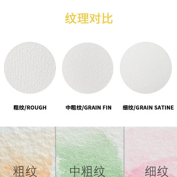 马蒂尼布格罗单张水彩纸8K棉浆中粗纹理画纸10张美术专用袋装300g380×270mmFE-008