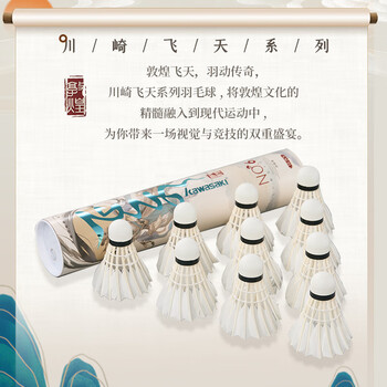 川崎（KAWASAKI）羽毛球训飞天6号耐打专业比赛训练鹅毛球10个装