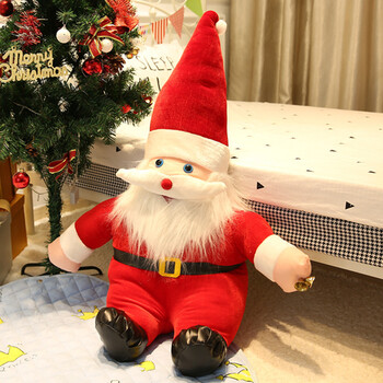 公仔毛绒玩具玩偶布娃娃送儿童圣诞节礼物装饰品 圣诞老人红鼻子款 75