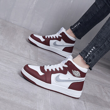 aj女鞋aj 女鞋鸳鸯鞋子女空军一号高帮板鞋夏春夏运动鞋 酒红色 aj28