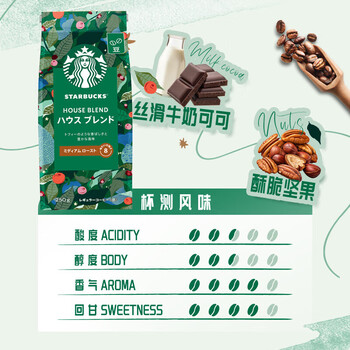星巴克进口黑咖啡 特选综合咖啡豆250g*2袋 中度烘焙 星巴克进口黑咖啡 特选综合咖啡豆250g*2袋 中度烘焙