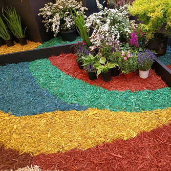 尚洋 彩色有机覆盖物 花园树穴园林造景装饰庭院 木屑绿化彩色树皮