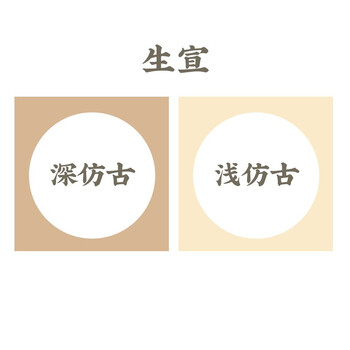 一海堂 文化 宣纸 宣卡文房四宝国画书法绘画装框用硬卡方形镜片纸 圆外深仿古内白-生宣 50*50cm*10张