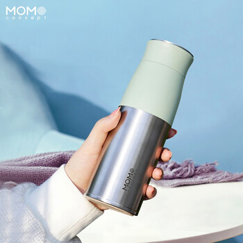 日本momo水杯保温杯女士高颜值便携水杯绿色