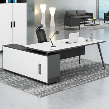 桌小白简约现代经理桌主管桌老板桌办公室桌椅组合办公家具大气时尚