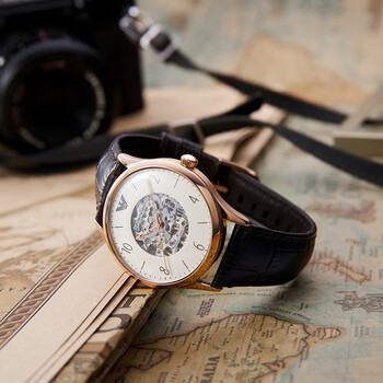 安普里奥阿玛尼emporioarmani阿玛尼手表男商务时尚自动镂空机械表