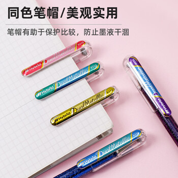 派通（Pentel ）手帐彩色啫喱笔 1.0mm高光金属色记号笔贺卡笔绘画珠光中性笔 K110绿色 单支装