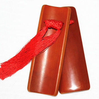 专业天津快板儿童演奏竹板小快板铜钱相声初学绒布袋成人棕红色单独