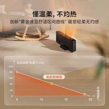 美的美的超薄风暖石墨烯踢脚线取暖器暖风机 【卧立两用 语音控制】新品NDT-MN