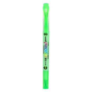 uni三菱浅色荧光双头记号笔（细0.6mm/粗4mm）可视窗 学生重点标记 PUS-102T 1支/袋 绿色