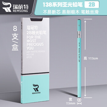 瑞萌特138哑光铅笔2b美术生专用亚光铅笔软中硬素描笔艺考绘画2b速写铅笔瑞蒙特速描铅笔碳铅笔美术写生