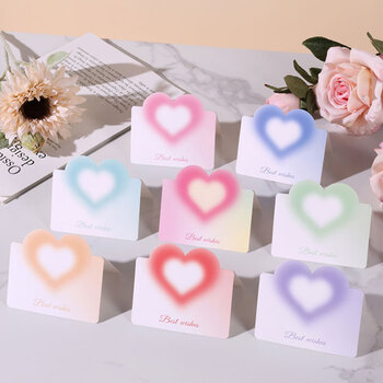 狮洛德 梦幻爱心20张母亲节贺卡ins风中高考许愿卡生日卡片通用毕业祝福留言卡