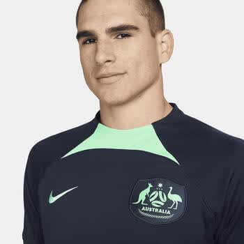 耐克nikeaustralia202223澳大利亚客场球衣男子速干足球服运动短袖t恤