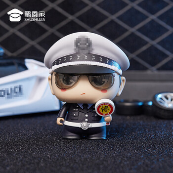 仔摆件 警察公仔车载摆件特警交警卡通人偶模型玩具装饰警察礼品 路飞