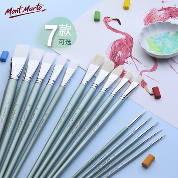 蒙玛特(MontMarte)尼龙画笔4支装美术画画笔油画颜料画笔丙烯水粉绘画笔勾线笔学生水粉笔套装VBMHS0022