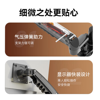 MEEEGOU双屏显示器支架 电脑显示器支架机械臂双屏支架 电脑桌支架屏幕支架 电脑增高架 双屏幕支架F160-G