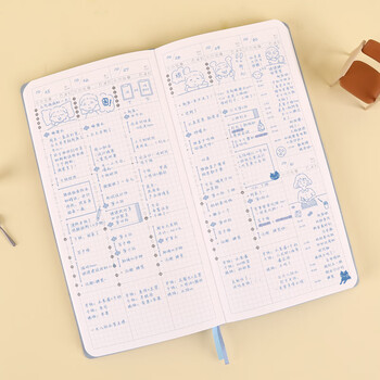 kinbor蓝纹创意周计划88张自填式手帐皮面本便携笔记本子时间轴效率记事本日记本DT53159伴手礼 kinbor蓝纹创意周计划88张自填式手帐皮面本便携笔记本子时间轴效率记事本日记本DT53159伴手礼