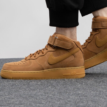 nike耐克新款男鞋airforce1小麦棕色af1高帮运动鞋板鞋dj9158200小麦