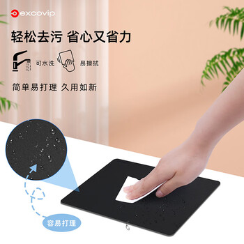 宜适酷（EXCO）黑+灰鼠标垫双面皮质大号笔记本电脑办公防水皮革游戏硬质电竞桌垫0143