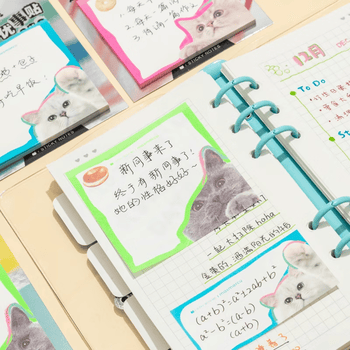 晨光（M&G）文具便利贴高颜值可粘标签贴纸便签纸优事贴 中号学生笔记贴简约便签本全是喵1本随机YS0302