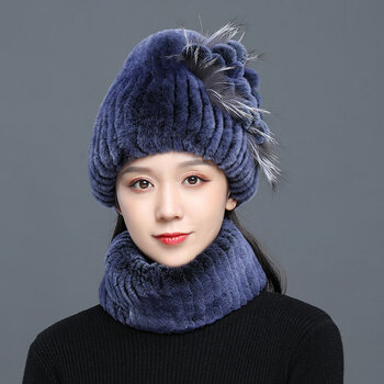 新款帽子女獭兔毛皮草帽子冬季加厚保暖獭兔毛包头帽兔毛帽子韩版
