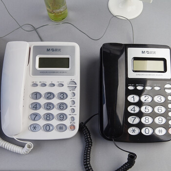 晨光电话机半免提有线电话座机固话办公家用来电显示AEQ96761黑色