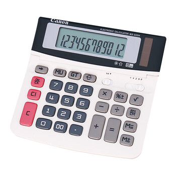 佳能WS-220H双重电源计算器 屏幕可调 12位显示 高精度 便携 商务计算器
