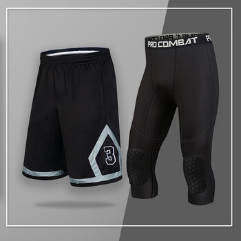 cervin 篮球五分裤护膝七分裤紧身套装运动健身高弹吸汗透气速干压缩