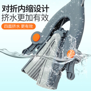 伊司达海绵拖把33cm家用拖布一拖净款免手洗强吸水胶棉拖把 2速软胶棉头