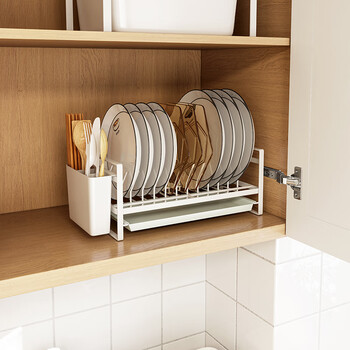御仕家免安装单层碗盘收纳放碗碟柜子碗架小型柜内置物架厨房水槽沥水