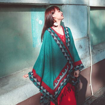 西藏自驾游衣服 西藏大西北甘南旅行衣服川西云南民族风斗篷披肩新疆