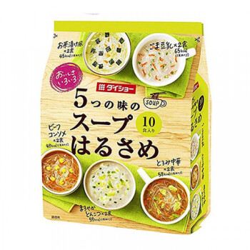 日本进口速食汤大正daisho代餐饱腹速食粉丝汤5口味10袋装绿色包装