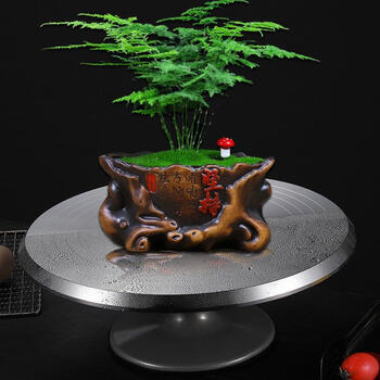 盆景制作工具旋转操作台手动盆景树桩修剪造型转盘多肉展示台23厘米宽