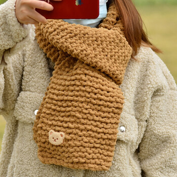 桑雀围巾手工编织含女朋友手织围巾diy材料包毛线团针织围脖粗初学者