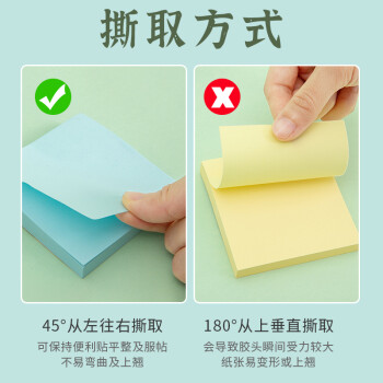 NVV 便利贴粘性便签纸 400张76*76mm标签贴纸 备忘留言纸记事贴N次贴便条纸文具办公用品 BL-01混色4本装