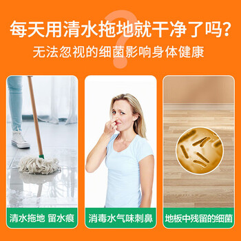 滴露（Dettol）瓷砖地砖木地板消毒除菌剂杀菌去污除螨 地板清洁剂柠檬清香2L*2