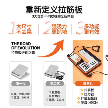 米客 拉筋板小腿伸筋神器拉力绳仰卧起坐辅助器家用站立式斜踏板+拉绳