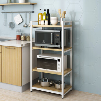 厨房置物架带轮子微波炉落地多层烤箱碗架货架调味料家用收纳架子储物