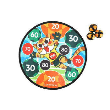 迪卡侬粘粘球玩具黏黏球室内飞镖靶盘亲子吸盘球生肖款-门将猫-4103409