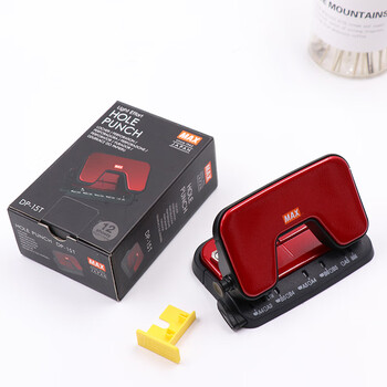 MAX美克司（MAX）多功能两孔打孔器 省力办公文件档案圆孔打孔机（15张/65g）DP-15T 红色