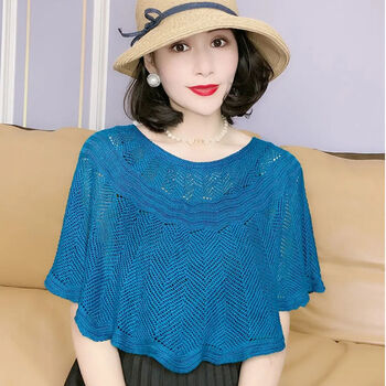 6765轻奢高端小披肩春夏季镂空针织披肩女士秋冬外搭配裙子旗袍